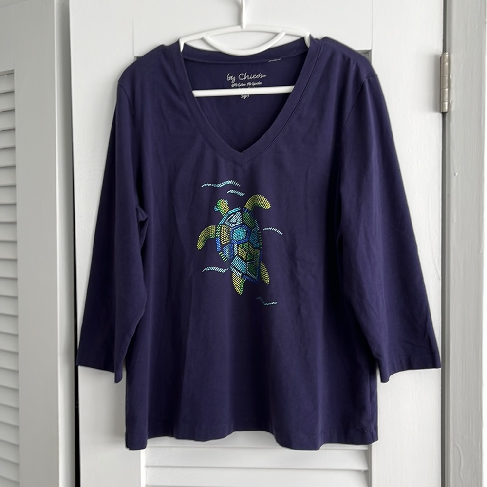 Chico’s 3/4 sleeve V-neck top